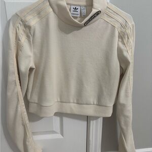 Adidas Women's Cream Cropped Top